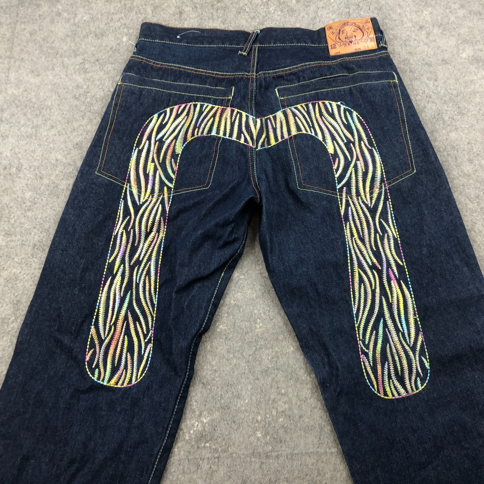 EVISU Jeans Mens 34 Daicock Baggy Hip Hop Japanese Selvedge Denim Y2K Vintage eBay