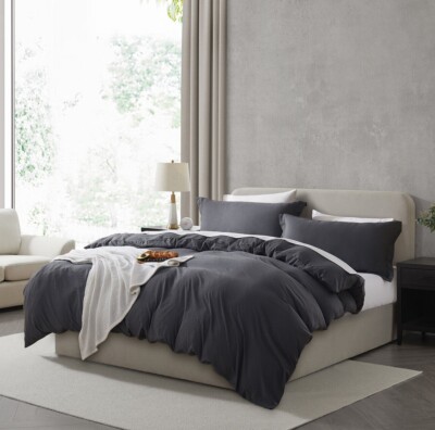 3 Pc Duvet Cover Set, King/Queen Soft Pre-Washed Comforter Cover & Pillow Shams