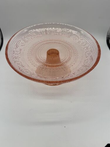 Depression Glass, pink Tiara, Indiana Glass, cake plate