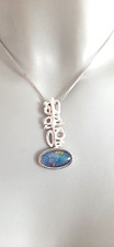 SILBER ANHÄNGER / SILBERKETTE ° 925 / 000 ° OPAL DUBLETTE ° Silberschmuck °