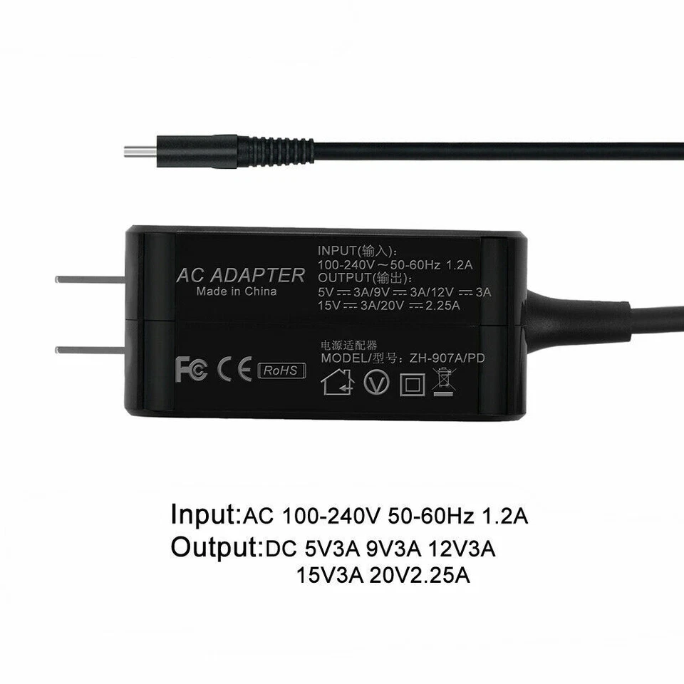 45W USB-C Type-C 交流电充电器 适用于东芝 Portege X30-E-BTO X30-E1324 X30-E1320 — 第 4/4 张图片