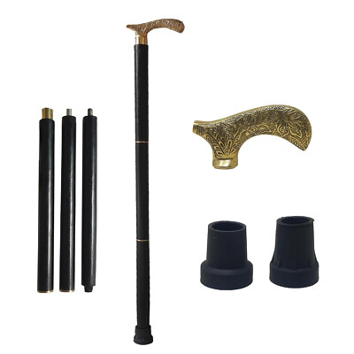 Engraved Designer Derby Brass Head Handle Handmade Wooden Walking Cane Handmade