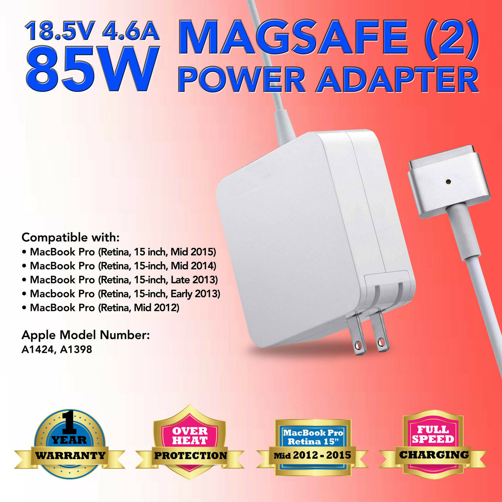 85w Charger Adapter For Macbook Pro 15 17 Retina 12 13 14 15 For Sale Online Ebay