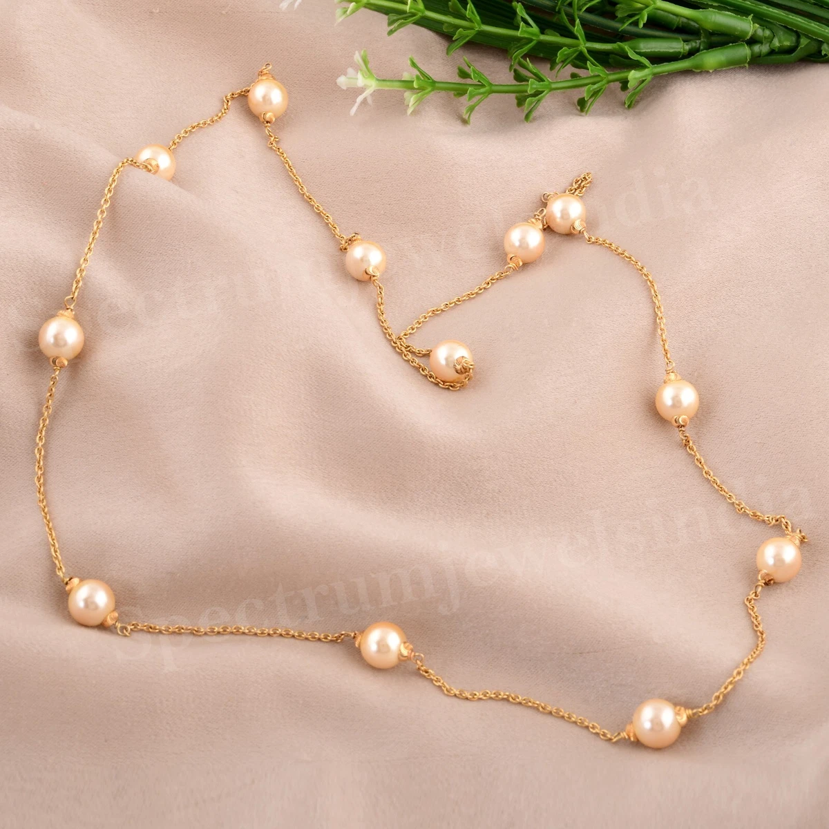 Pure gold cheap pearl necklace