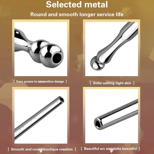 Dilatador de acero inoxidable metal que suena uretral estiramiento del pene tapón hueco para hombres - Imagen 7 de 15