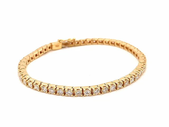 4.00 Carat Diamond Tennis Bracelet 14K Yellow Gold Round Diamonds