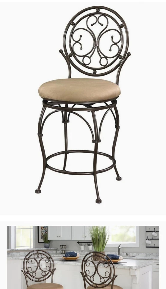 Big and Tall Scroll Circle Back Barstool by Powell Company - Image 4 of 4