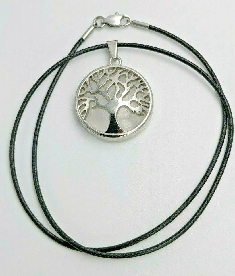 NC PENDENTIF ARBRE DE VIE - PIERRE QUARTZ CRISTAL DE ROCHE - AVEC OU SANS COLLIER