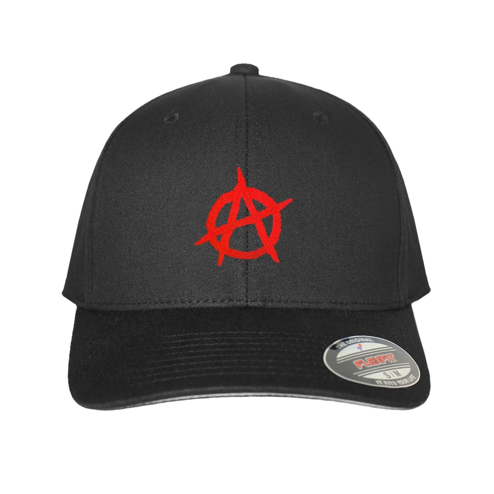 Anarchy Embroidered Logo FlexFit Baseball Adult Black Cap