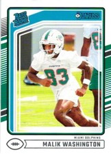 Malik Washington 2024 Donruss #397 RC Rookie Miami Dolphins