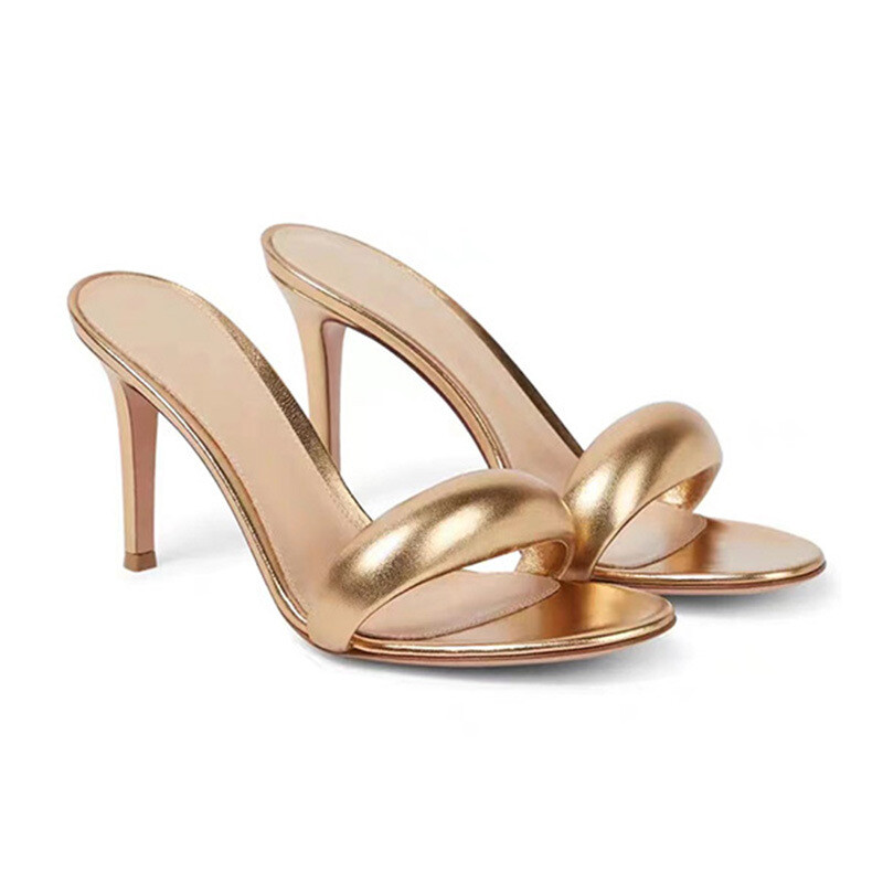 PANTOFOLA D’ORO Sandali ciabatte donna stile romano tacco alto a spillo punta aperta estate sexy donna