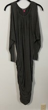 Vince Camuto Sz S Maxi Dress - cold shoulder sleeves, Ruched, Dark Gray