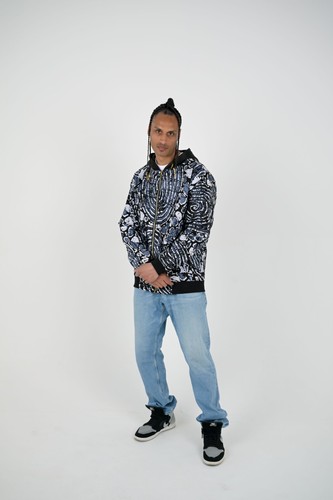 Monochromatic Hoodie Black and white