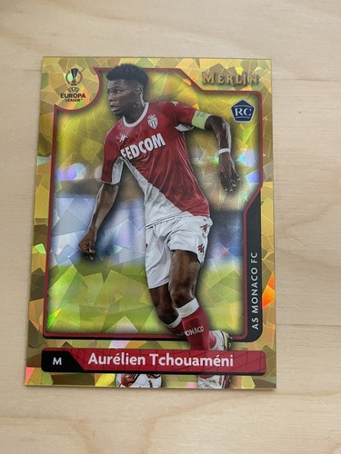 Aurelien Tchouameni [Gold Atomic] #17 2021 Topps Merlin Chrome UEFA card