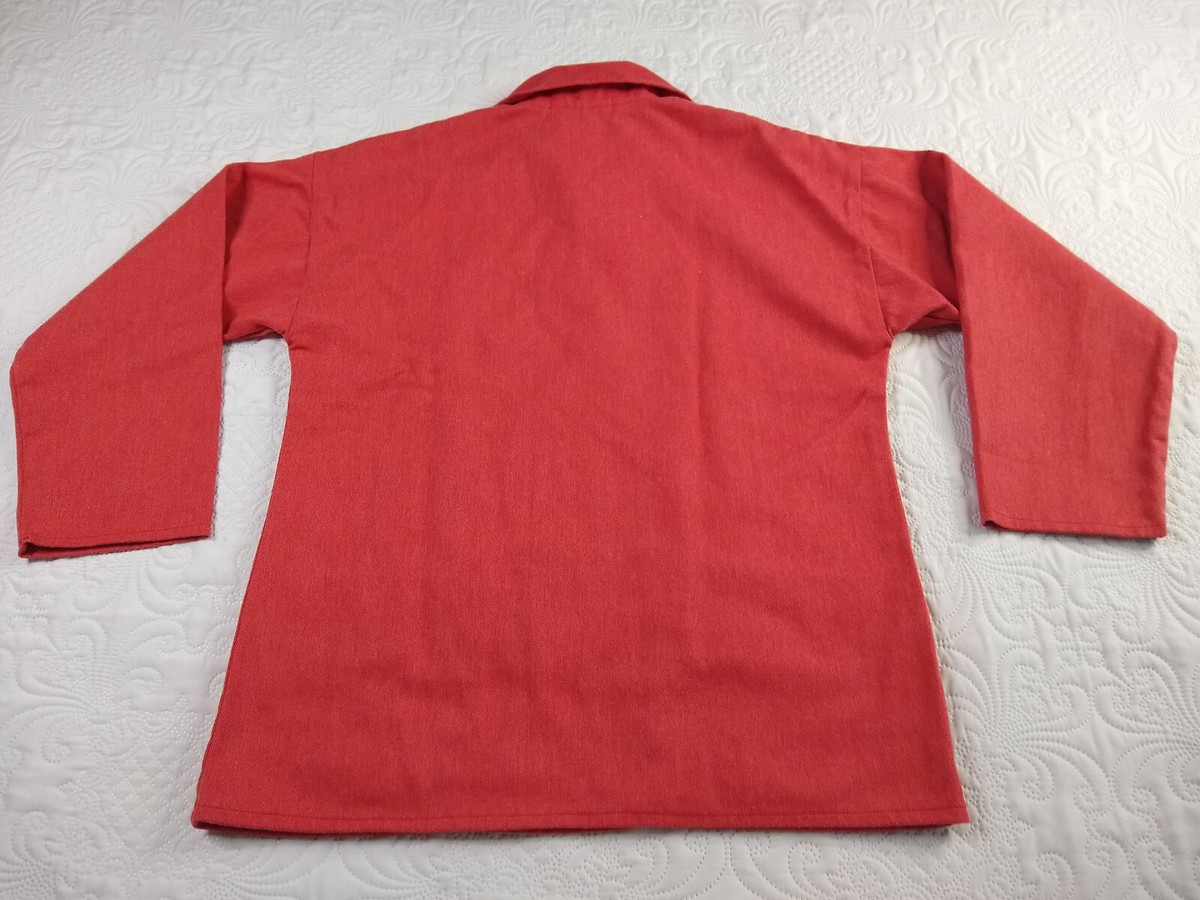 Kinsale Fisherman Smocks M-m(lrg) /W-xl Red Denim Pullover Vtg