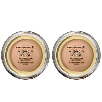 2 x Max Factor Miracle Touch Foundation - 80 Bronze **brandneu & versiegelt**