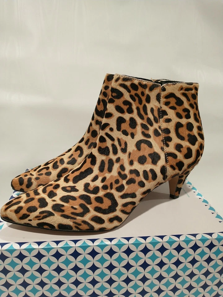 Limelight Moira Womens Leopard Print Haircalf Kitten Heel Leath Booties  Sz 12 M - Image 2 of 4