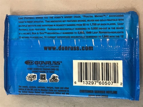 5 Packs of LEAF 97 NFL Trading cards 8 Per Pack Donruss Fractal Matrix 1997 - Picture 3 of 3