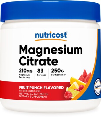 Nutricost Magnesium Citrate Powder (Fruit Punch, 250 Grams)