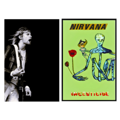 Set of 2 Posters Nirvana Kurt Cobain Grunge Unframed 11