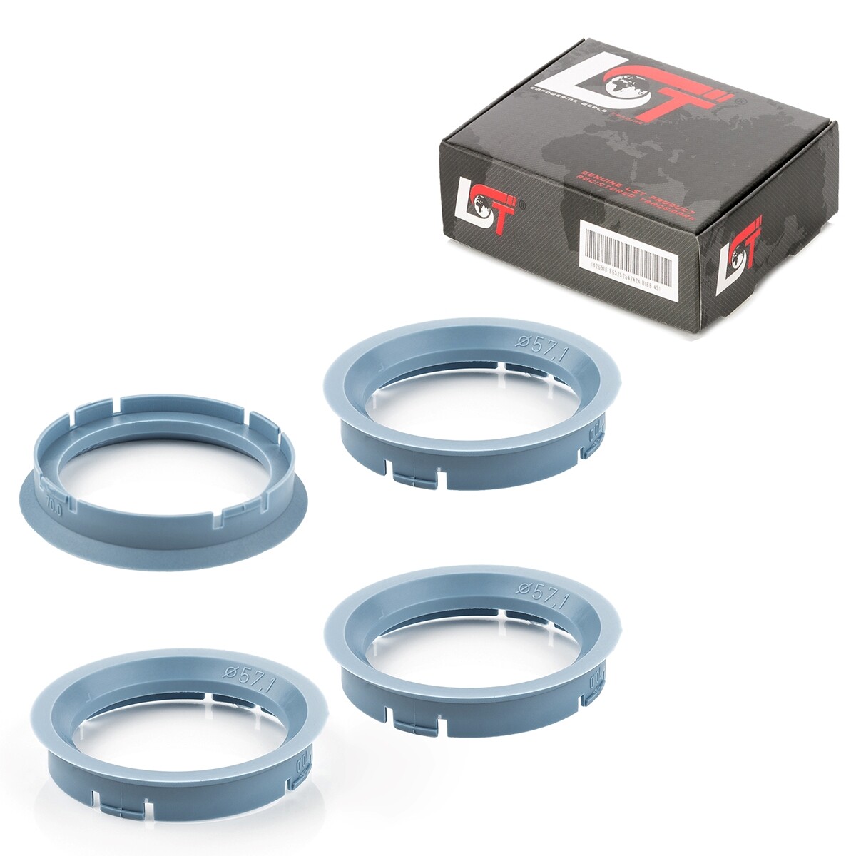 4X Center Rings Light Blue Alloy Wheels Hub Ø 70.0 Mm - Ø 57.1 Mm For Vauxhall