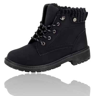 Neu Kinderschuhe Stiefeletten Boots Stiefel Winterschuhe Gefüttert Schwarz 66192