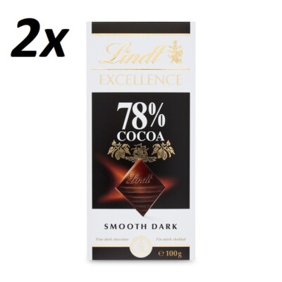 2 x Lindt EXCELLENCE 78% COCOA Dark Chocolate Sweets 100g (3.52oz)