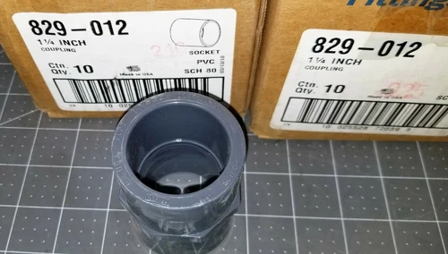 20 (2 Boxes) 829-012-PVC 1 ¼” SCH 80 Slip Socket Coupling IPEX D2467 NSF-PW USA