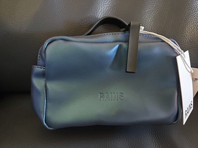 RAINS Blue Box Bag Micro Laser Blue Crossbody Waterproof NWT