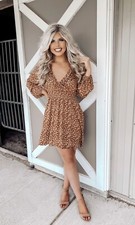 Women's Floral Print Mini Dress L Large