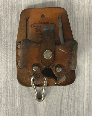 vtg McGuire-Nicholas leather tape measure holder  #464, top grain cowhide, USA