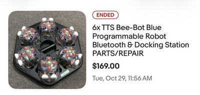 6x TTS Bee-Bot Blue Programmable Robot Bluetooth & Docking Station PARTS/REPAIR