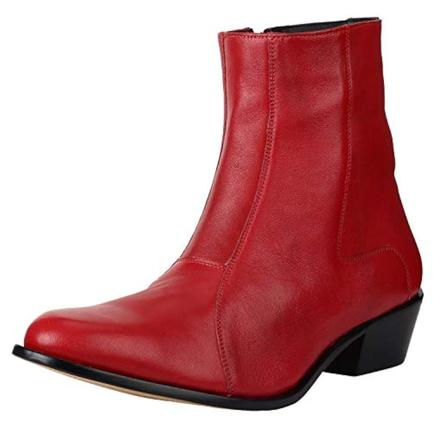 Men's Retro High Ankle Snake Print Leather Dress Boots for Prom Graduation