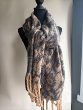 Marcus Adler Animal Print Soft 88” Scarf with Fringe