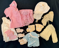 Lot 1950s baby clothes Vintage - Booties, Bonnets, Mittens, Sweaters, Outfit