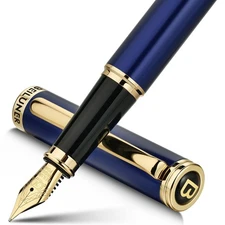 BEILUNER Blue Fountain Pen,Stunning Luxury Pens with 24K Gold Finish, Gorgeou...