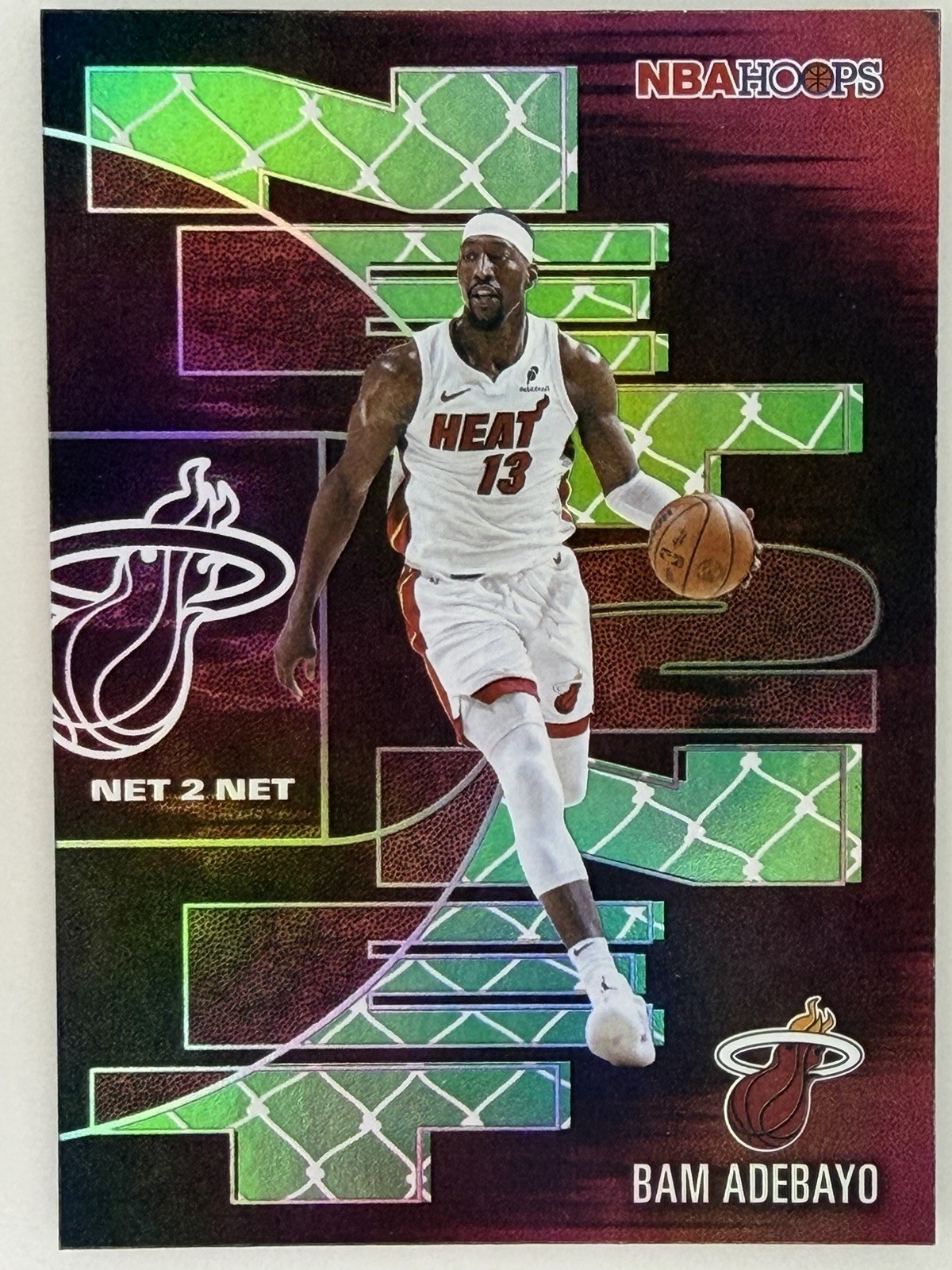 2025-26 Topps NBA Hoops Bam Adebayo Net 2 Net #NTN-1 Green Hoops Parallel