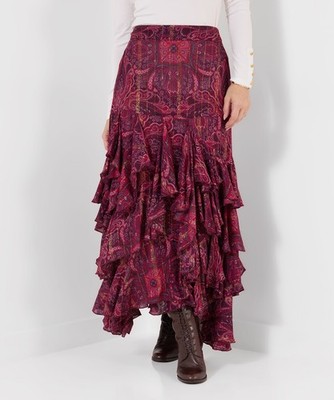 Joe Brown's Damen Boho mehrstufiger Maxirock mit Blumenmuster