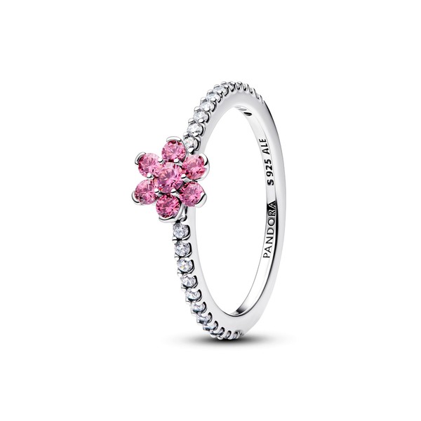 Pandora Ring Funkelnde Rosa Blume Sterling-Silber 194499C02 Gr. 56-image
