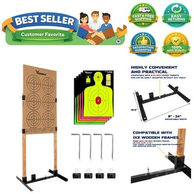 Adjustable Target Stand Base for Paper Shooting Cardboard Silhouette H Shape ...