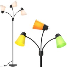 3-Light Adjustable Arc Floor Lamp with Gooseneck