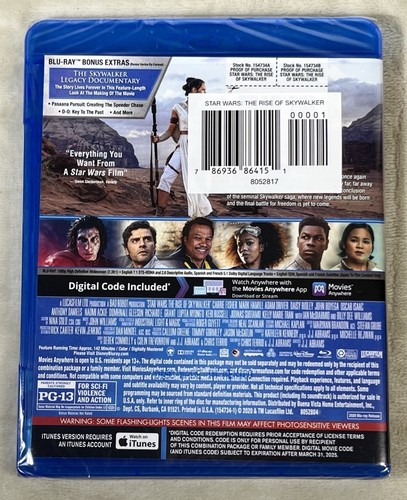 Star Wars Rise Of Skywalker Sealed Blu-ray + Digital 2020 Disney Mark Hamill - Foto 4 di 8