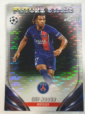 Topps 2024 Chrome Champions League No. 7 Cher Ndour Pulsar Refractor