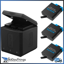 Akku Ladegerät 3-Kanal für GoPro Hero 5 6 7 8 + 3 Ersatzakkus