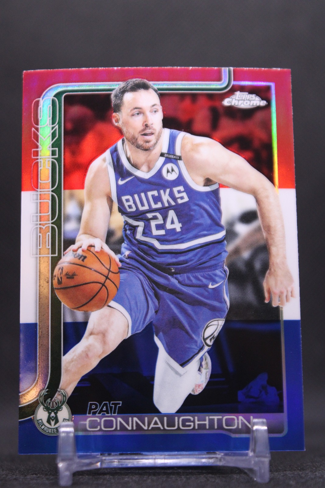 Pat Connaughton #190 2025-26 Topps Chrome Red White and Blue Refractor