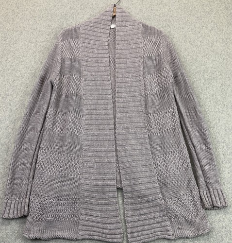 Honey Punch Womens Cardigan Sweater Gray Long Sleeve Open Front Winter Knit S