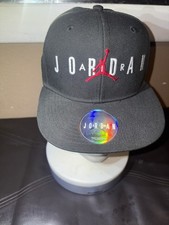 Air Jordan Youth Snapback Hat Black Red Jumpman Logo Adjustable Nike Cap