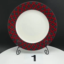 Charles Roberts by Arita Tartan Plaid  Christmas Dinner  Plate Price per 1 plate
