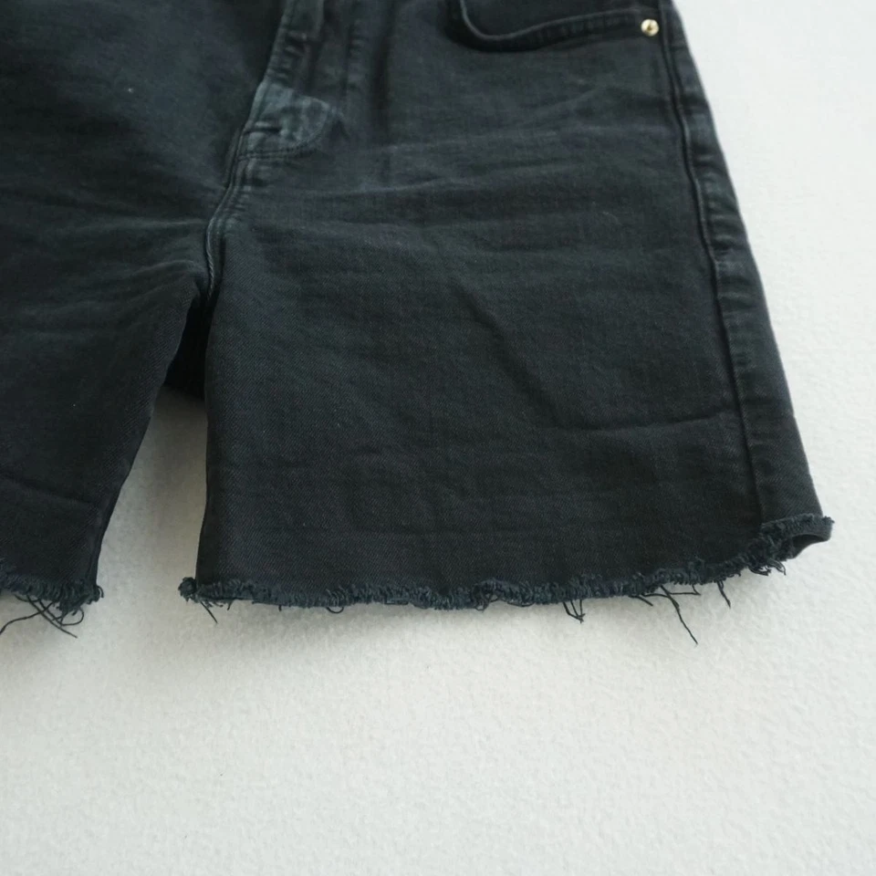 Pantalones cortos de mezclilla negros FRAME Le Vintage Bermudas para mujer talla 28 dobladillo crudo Foto 3 de 4