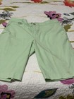 Lauren Active Ralph Lauren Lime Green & White French Stripe Bermuda Shorts Sz 8 — photo 2